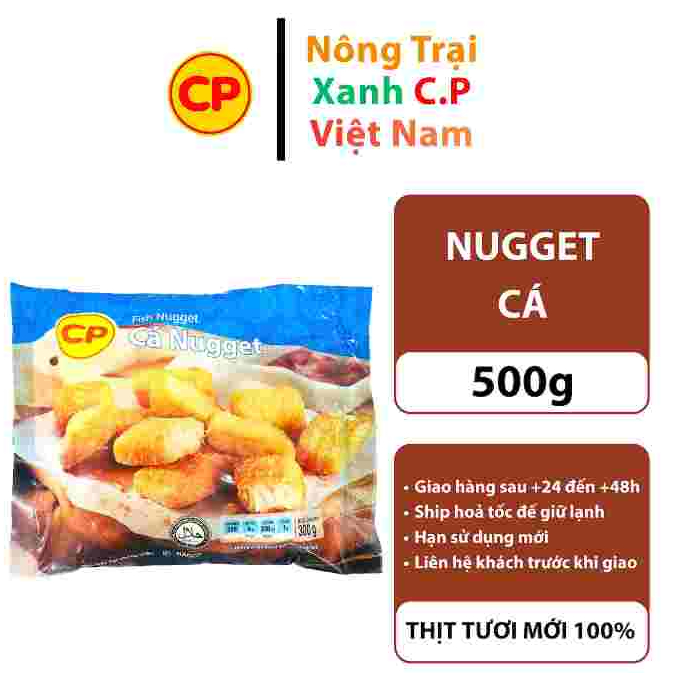 Cá Nugget tẩm bột CP 500g, cá miếng tẩm bột ăn vặt, chiên rán tiện lợi