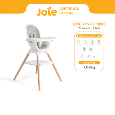Ghế Ăn Trẻ Em Joie Chestnut 9in1 Highchair Mocha Tiện Lợi Với 3 Mức Điều Chỉnh Độ Cao Cho Bé Từ 0 Đến 6 Tuổi