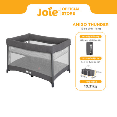 Giường cũi cho bé Joie Amigo Thunder gấp gọn dành cho bé sơ sinh đến 15kg