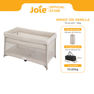 Giường cũi cho bé Joie Amigo 120 Vanilla dành cho bé từ sơ sinh đến 15kg