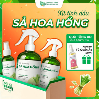 Chai Xịt Tinh Dầu Nguyên Chất Thơm Phòng Khử Mùi Sả Hoa Hồng ABURA 100ml/300ml/500ml diệt muỗi