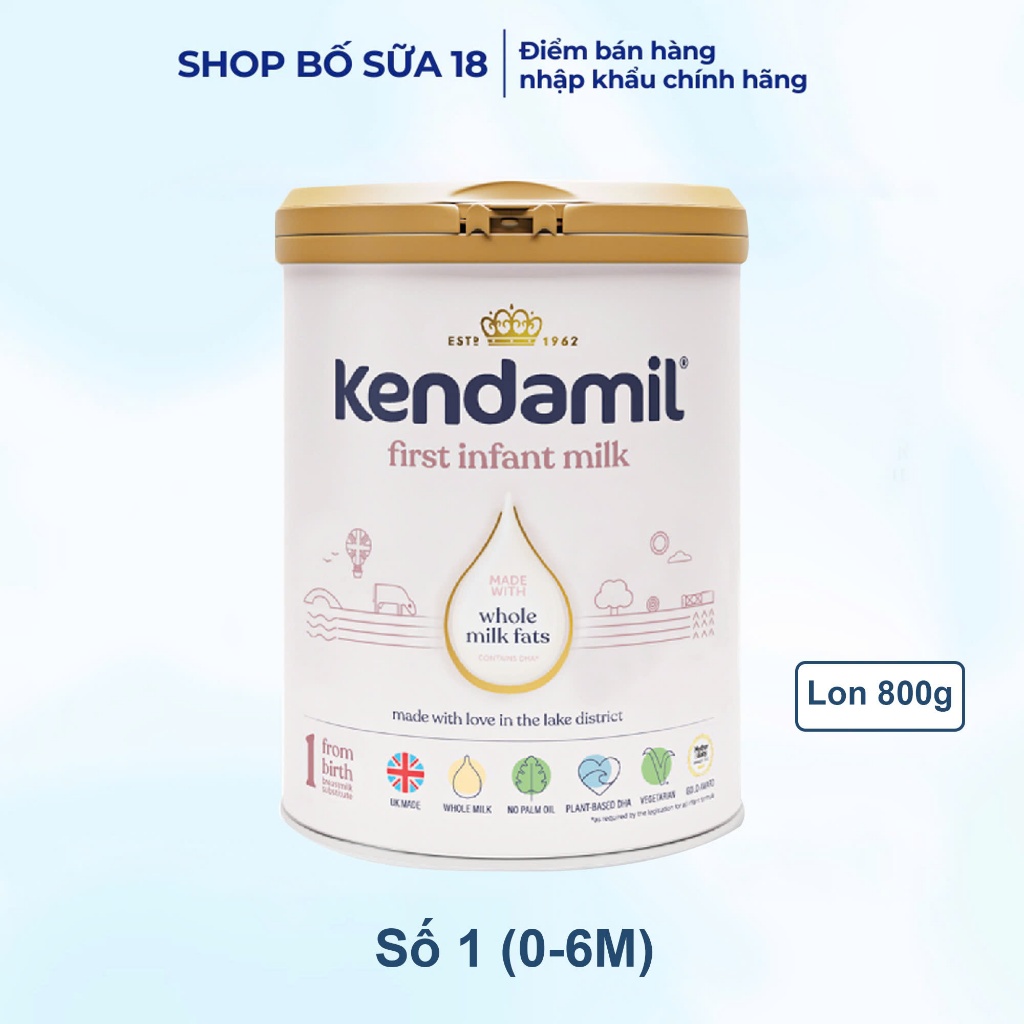 (Date 2027-Số 1)Sữa công thức Kendamil Classic Nhập Khẩu Chính Ngạch Lon 800g