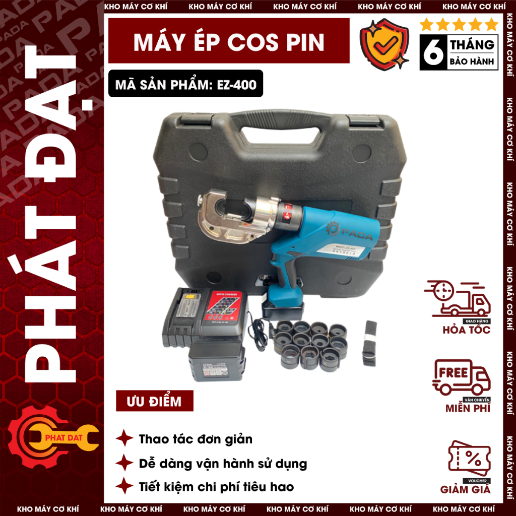 Máy Ép Cos Dùng Pin EZ400 Loại Thường Và Xịn (Có Pin Chống Chập Cháy), Đầy Đủ Phụ Kiện Như Hình