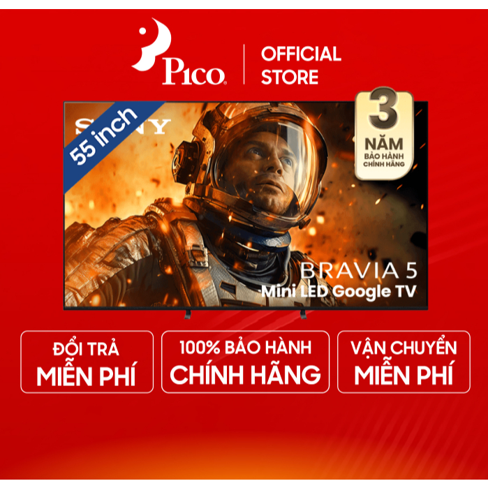 Tivi Sony Bravia 5 Mini Led 4K 55 inch Sony K-55XR50 Google TV ( Mới 2025)
