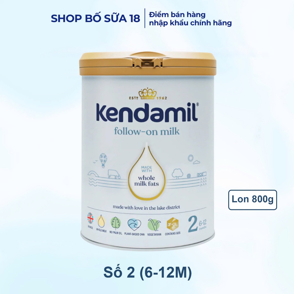 (Date 2027-Số 2)Sữa công thức Kendamil Classic Nhập Khẩu Chính Ngạch Lon 800g
