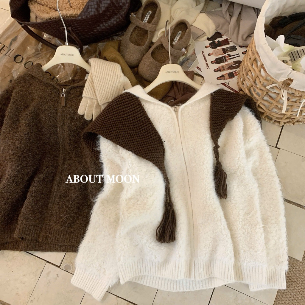 𝐀𝐁𝐎𝐔𝐓 𝐌𝐎𝐎𝐍 🧸  Áo khoác hoodie bông mềm có mũ