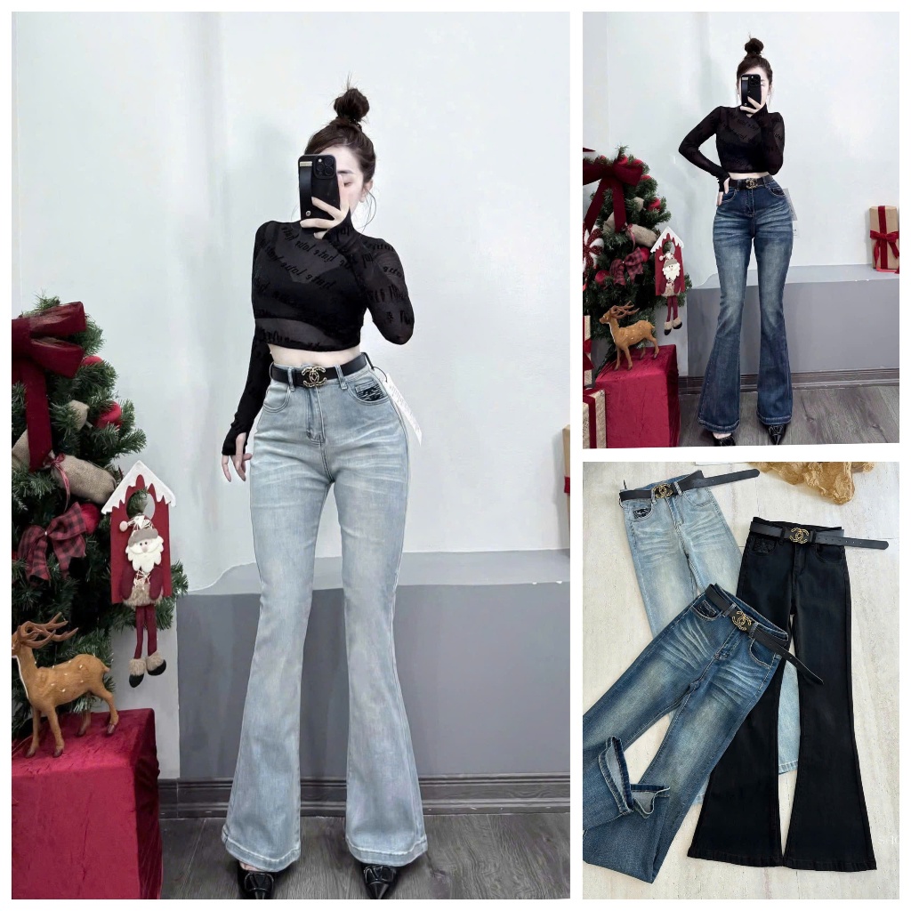 SALE LẺ SIZE Quần dài jeans denim loe kèm đai UMEE STORE QCCC QCL1 QD1185 33926