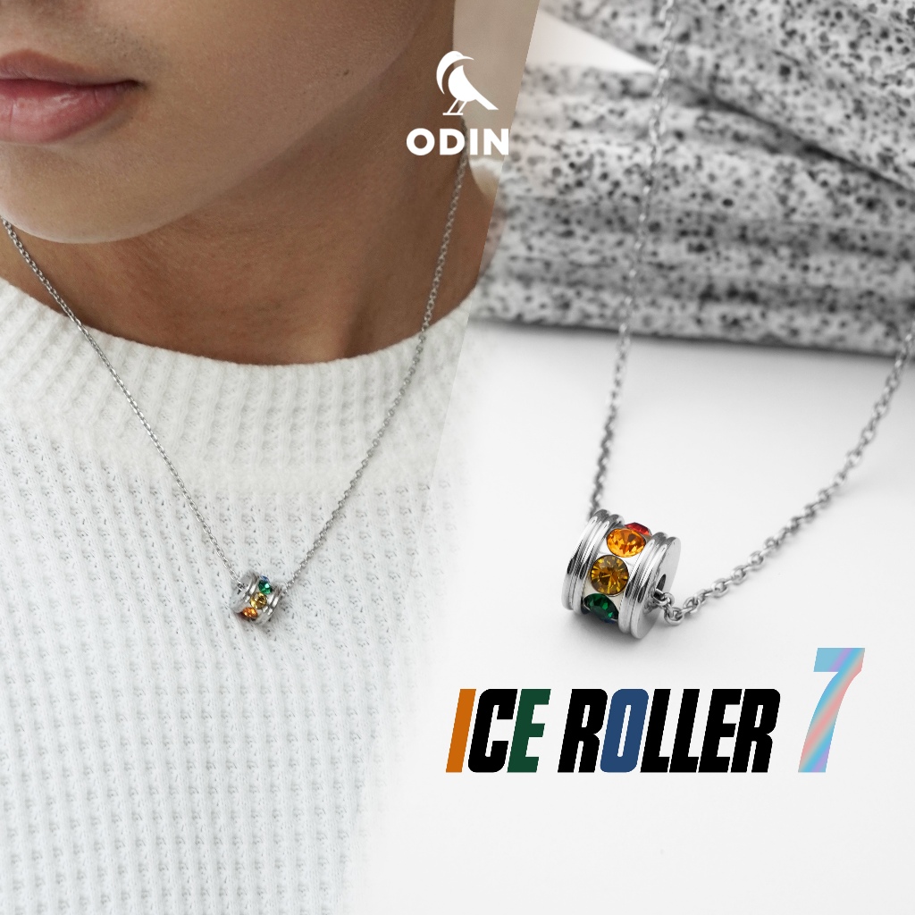 Dây chuyền ODIN Ice Roller 7-Phong cách Chill x Street-wear-Đính đá CZ 7 Màu-Thép Titan 316L