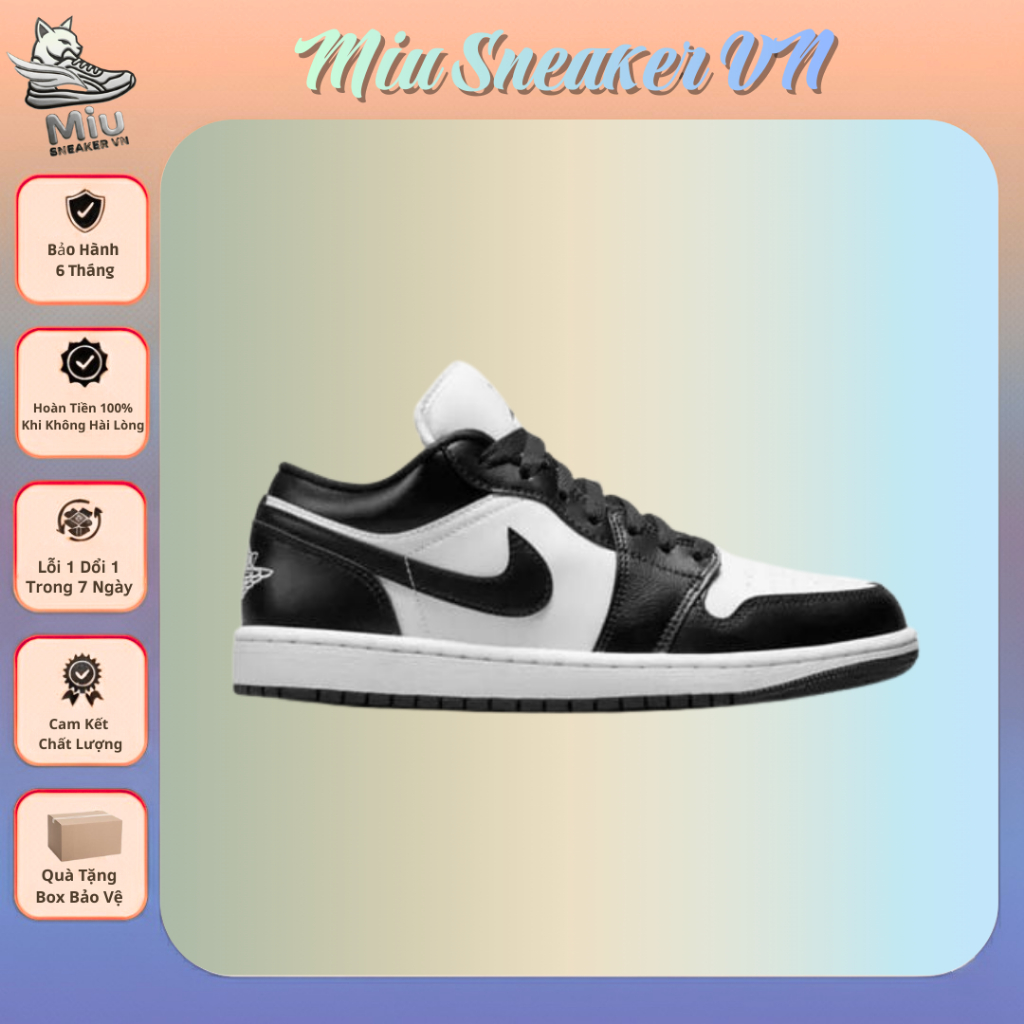 ( Best Quality ) Giày JD1 Low Panda, giày JD1 panda cổ thấp nam nữ full bill box