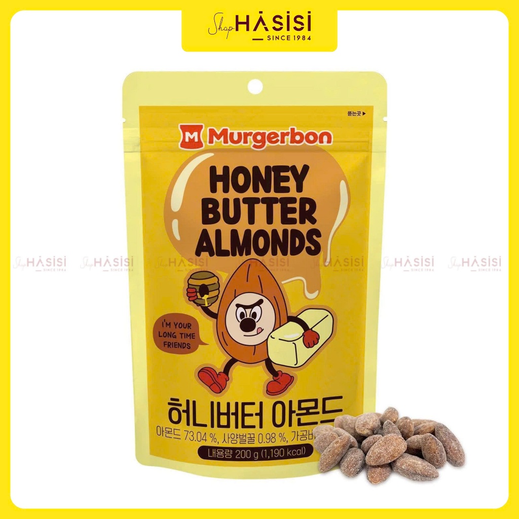 Hạnh Nhân Tẩm Bơ Mật Ong MURGERBON - Honey Butter Almond 200g