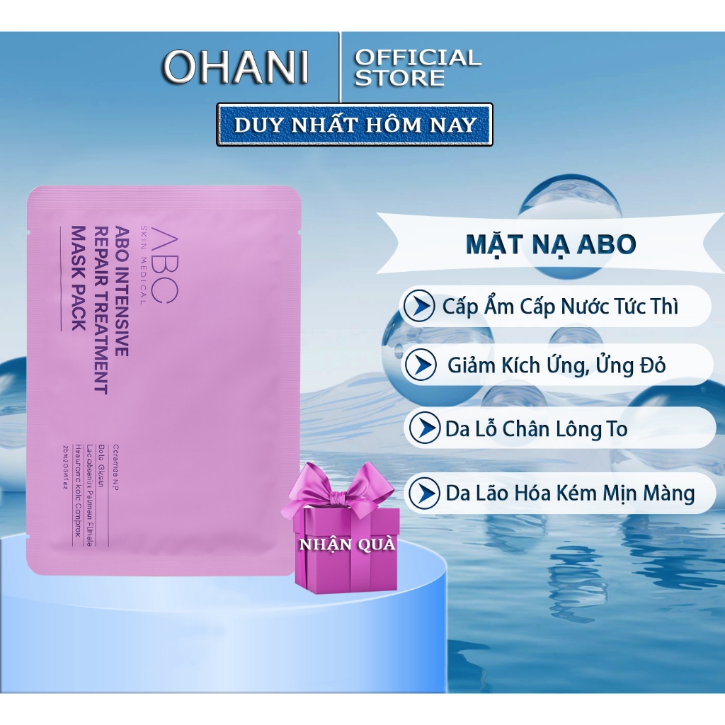 Mặt Nạ Dưỡng Ẩm Phục Hồi ABO - Giúp Trắng Da, Căng Bóng Da, Chống Lão Hóa Da 25ml/1miếng