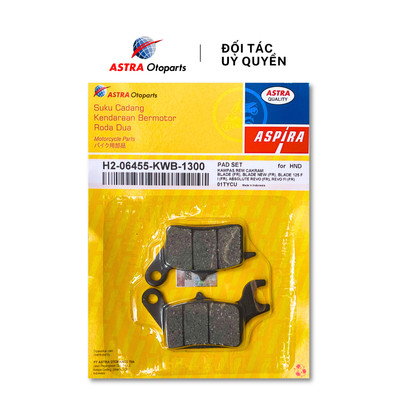 Má phanh dầu (bố thắng đĩa) ASPIRA cho Honda Wave 110, Wave RSX, Winner, Fu Neo mã H2-06455-KWB-1300