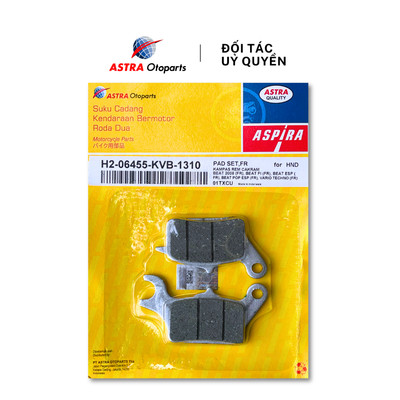 Má phanh dầu (bố thắng đĩa) ASPIRA cho Honda Air Blade/Vario/SH 125 mã H2-06455-KVB-1310