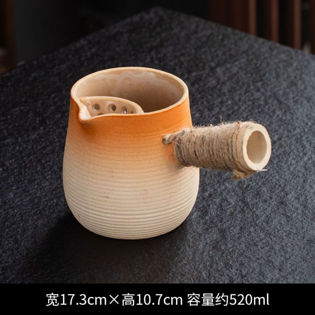 [SẴN] Ấm Trà Bằng Gốm Có Tay Cầm, Dung Tích 520ml Để Nấu Trà Sữa Nướng Vân Nam