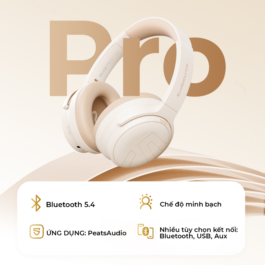 Tai nghe chụp tai SoundPEATS Space Pro, Pin 151 Giờ, Hybrid ANC, Hi-Res Audio LDAC, Bluetooth 5.4 | BigBuy360 - bigbuy360.vn