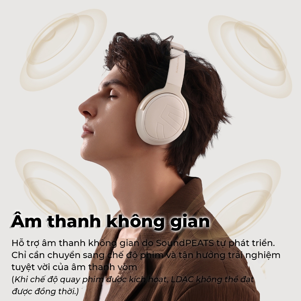 Tai nghe chụp tai SoundPEATS Space Pro, Pin 151 Giờ, Hybrid ANC, Hi-Res Audio LDAC, Bluetooth 5.4 | BigBuy360 - bigbuy360.vn