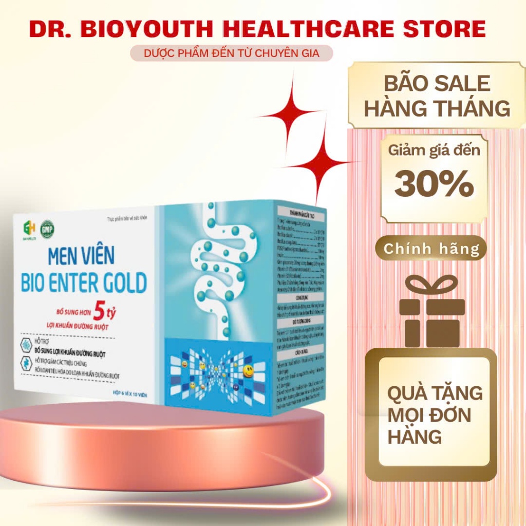 Viên MỘT TỶ LỢI KHUẨN Bio Enter Gold – Bổ sung lợi khuẩn, hỗ trợ tiêu hóa, giảm rối loạn đường ruột