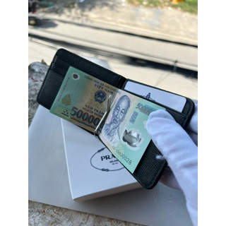 Ví P-RA-DA 6 CC Men's Leather Wallet With Money Clip