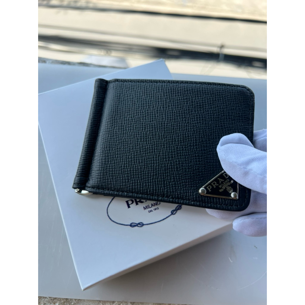 Ví P-RA-DA 6 CC Men's Leather Wallet With Money Clip