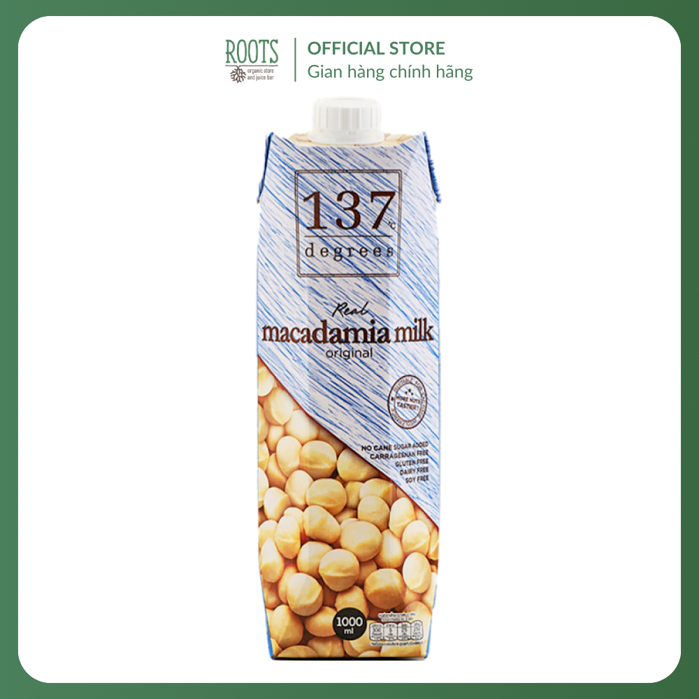 (Ship hỏa tốc) 137 DEGREES - Sữa Hạt Mắc Ca Nguyên Chất, Real Macadamia Milk, Original (1000ml)