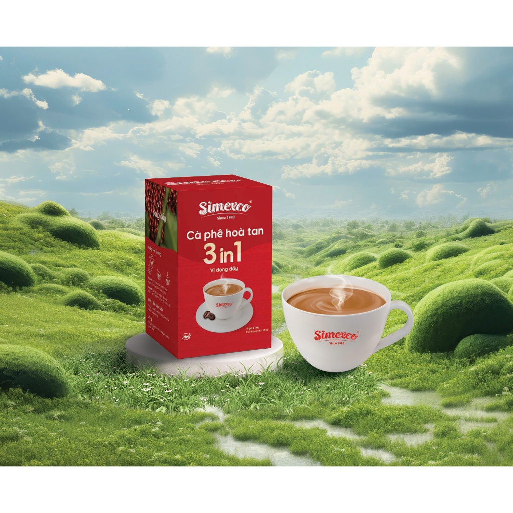 Cà phê hòa tan Simexco 3in1 Cà phê sữa (18 gói x 16gr)
