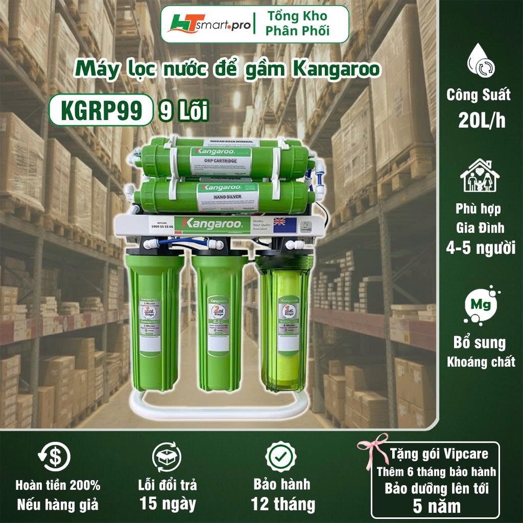 Máy lọc nước Kangaroo KGRP99 có 9 lõi, nước uống trực tiếp- máy lọc không tủ để gầm mini BH 12 tháng