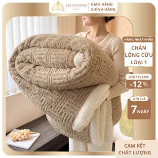  Chăn Lông Cừu Mùa Đông LOẠI 1 Nhập Khẩu Cao Cấp Chăn Lông Thỏ Siêu Nhẹ Làm Ấm Nhanh Nặng 2kg2 Kích Thước 2mx2m3 