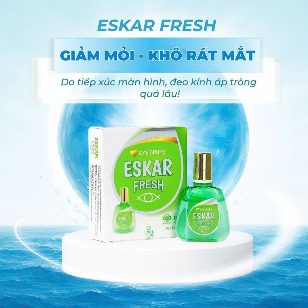 Dung dịch nhỏ mắt Eskar Fresh (DK Pharma) - Giảm mỏi mắt, khô rát mắt
