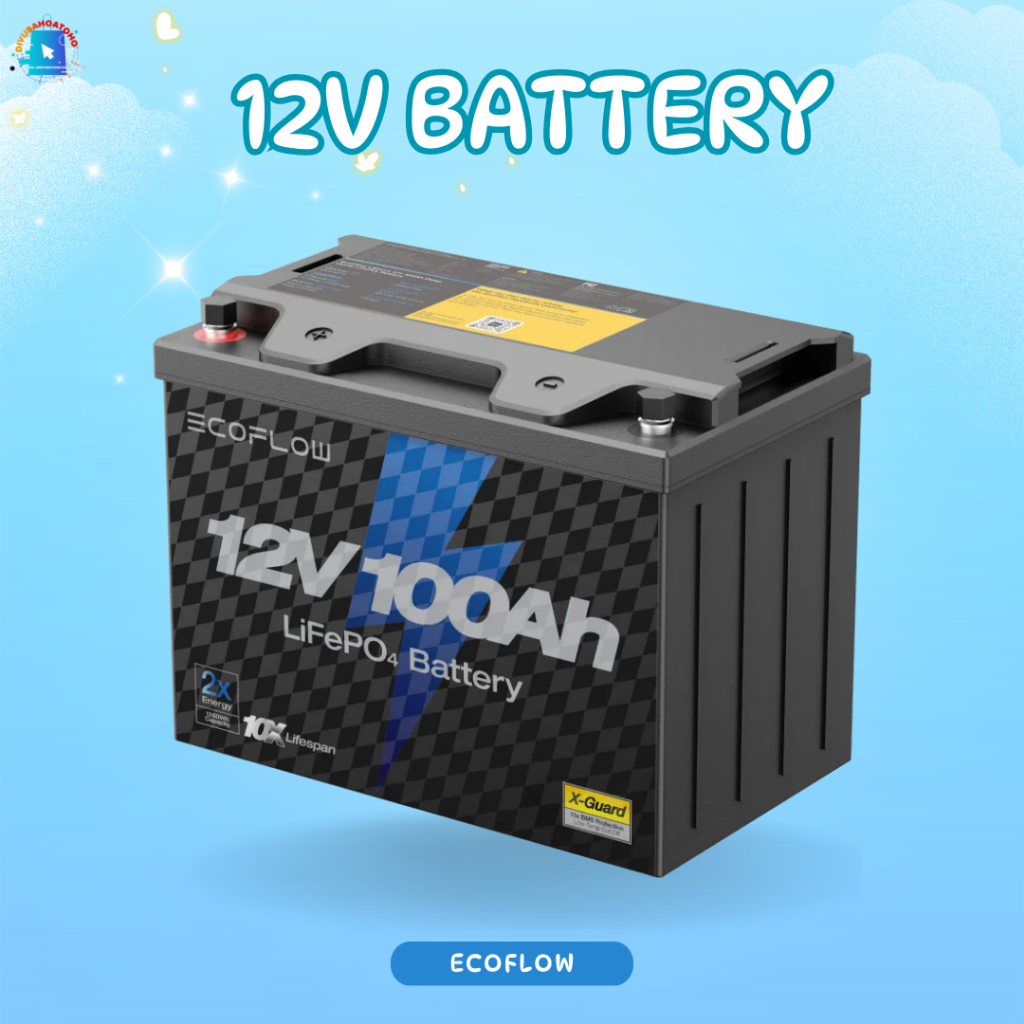 Bình Ác Quy Ecoflow 12V Battery - Dung Lượng 1280Wh