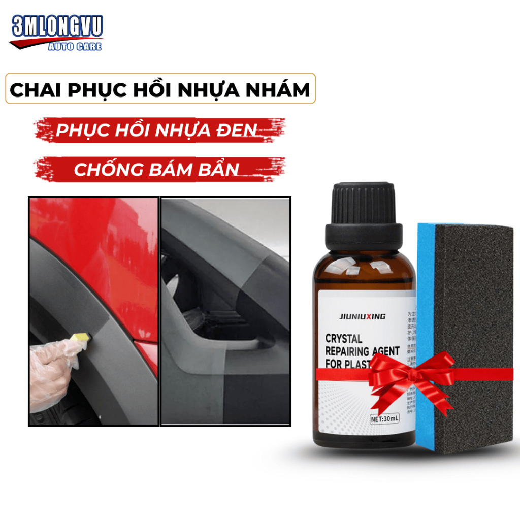 Chai Phục hồi nhựa nhám Crystal Coating 30ml chuyên dùng cho nhựa đen nhựa nhám bạc màu