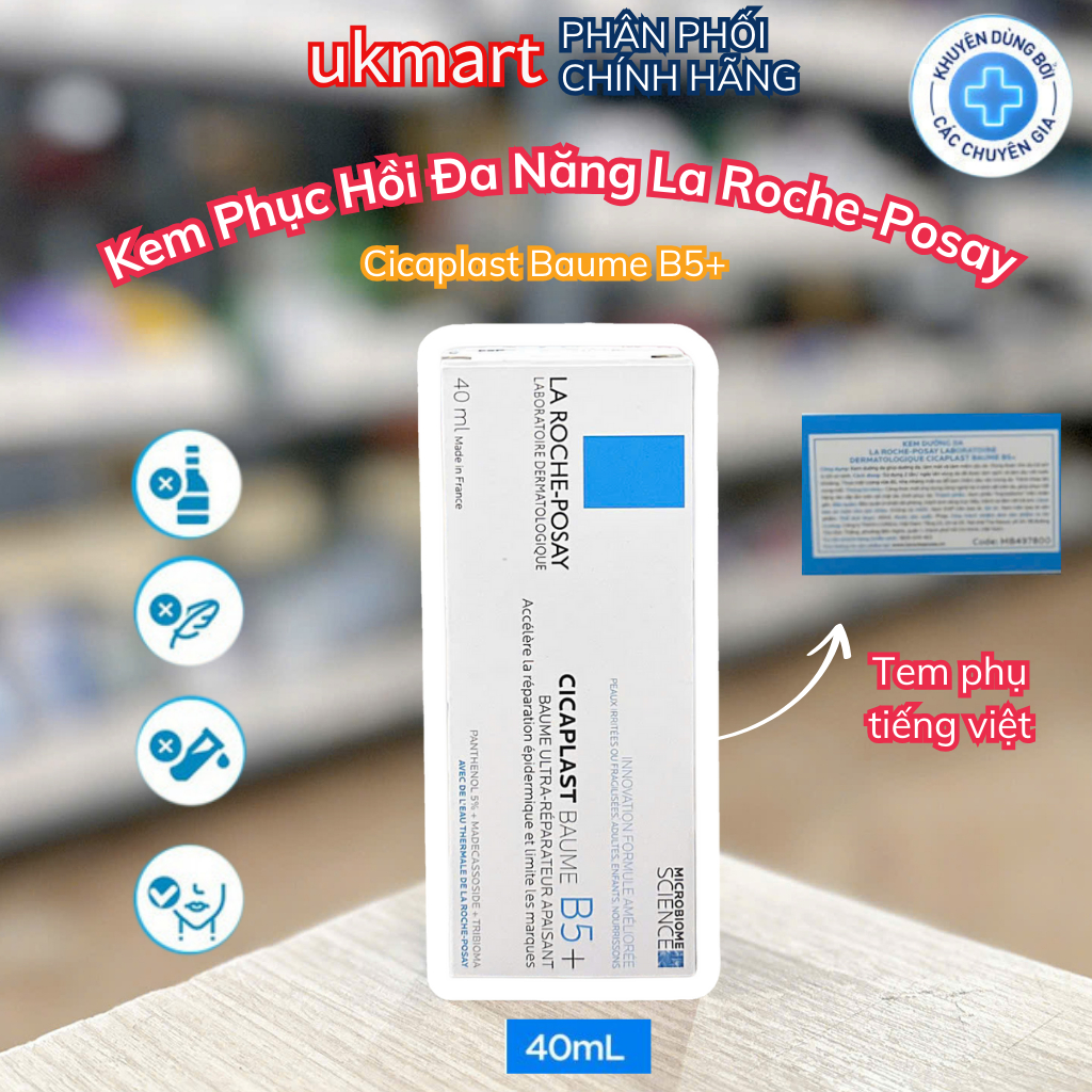 Kem phục hồi La Roche-Posay Cicaplast Baume B5+ giúp phục hồi da - phiên bản 40ml - 100ml