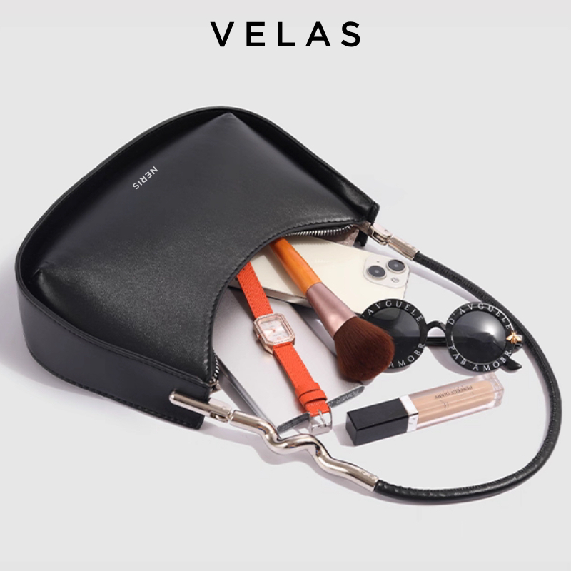 [V13] Túi xách đeo vai VELAS túi xách tặng bạn, người yêu sang chảnh xinh màu đen da PU mang đi làm, đi chơi | BigBuy360 - bigbuy360.vn