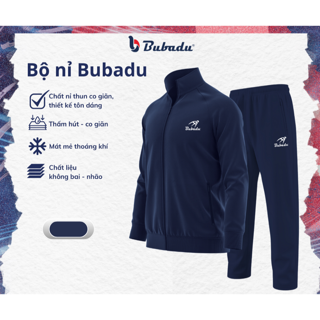 [CHÍNH HÃNG BUBADU] BỘ NỈ BUBADU CAO CẤP CHÍNH HÃNG chất vải co giãn thoải mái