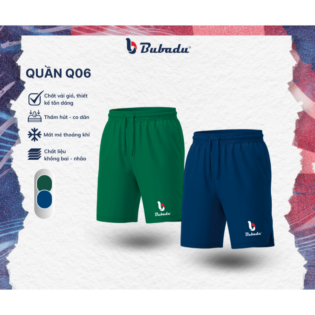 [CHÍNH HÃNG BUBADU] QUẦN BUBADU SMASHFLEX Q06 NEW CHÍNH HÃNG SPORT NAM CẦU LÔNG