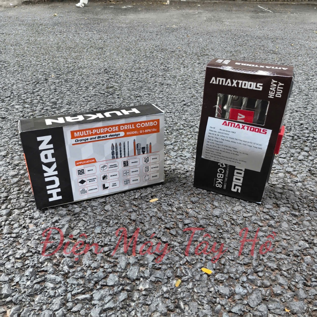 Hukan_Amaxtools - Hộp 8 đến 10 món phụ kiện máy chuyên vít - khoan đầu kẹp.