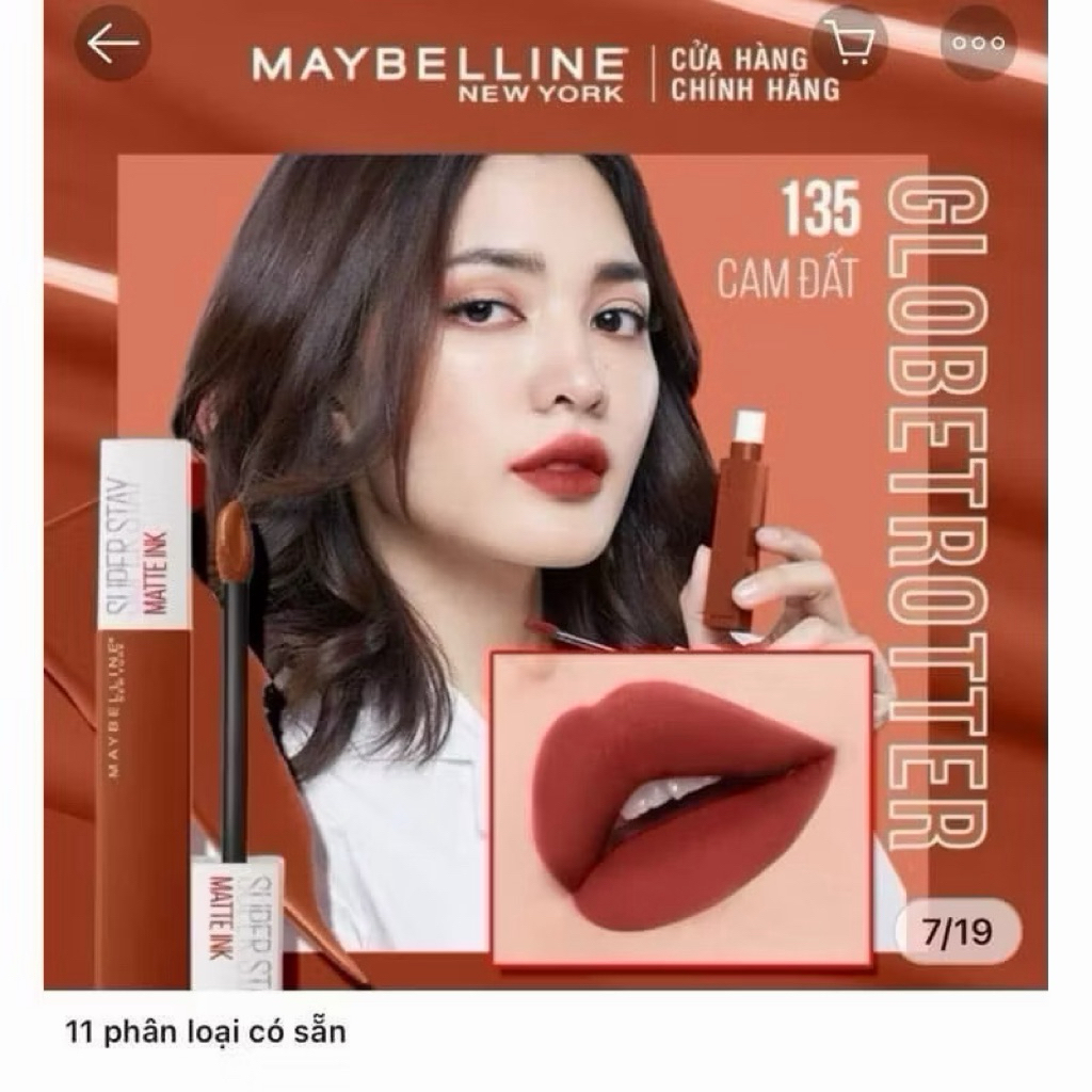 [CHÍNH HÃNG 100%] SON LÌ MAYBELLINE SUPERSTAY MATTE INK CITY EDITION #135