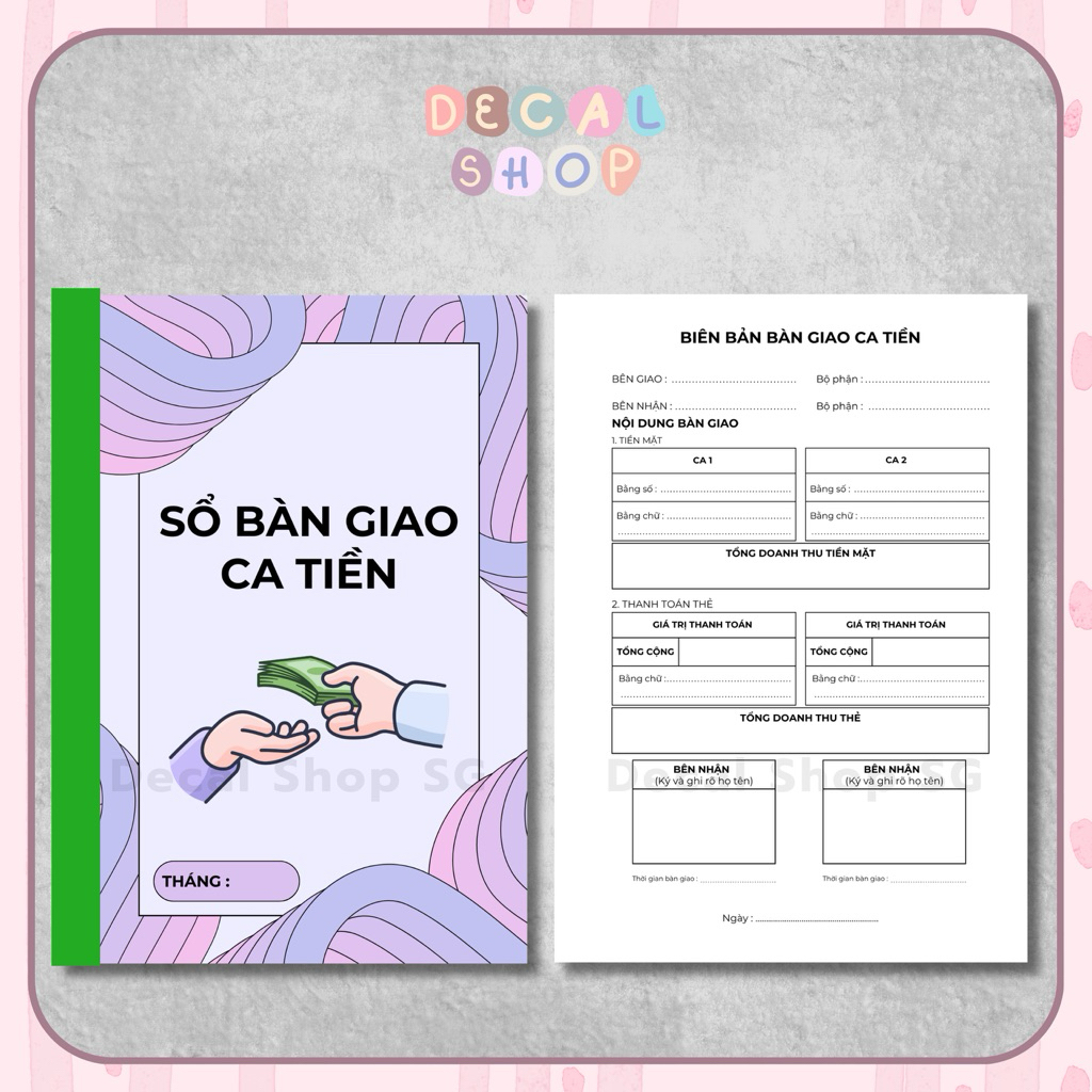 Sổ Bàn Giao Ca Tiền - Cuốn 50 Tờ