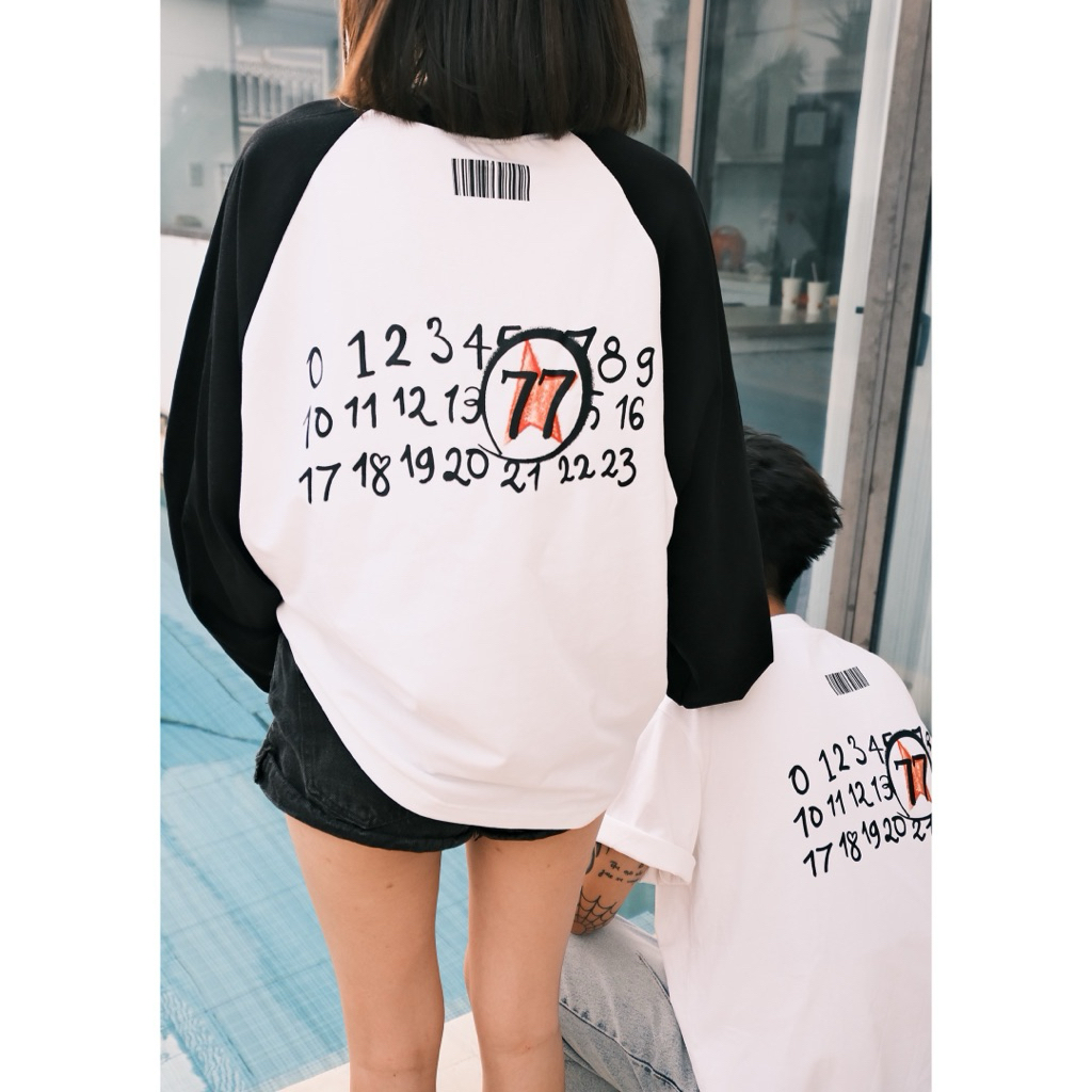 TRAFFY Se7ven Martini Raglan Áo Thun Raglan Tay Dài Starboy/Stargirl Form Oval Cotton 2c Unisex | BigBuy360 - bigbuy360.vn