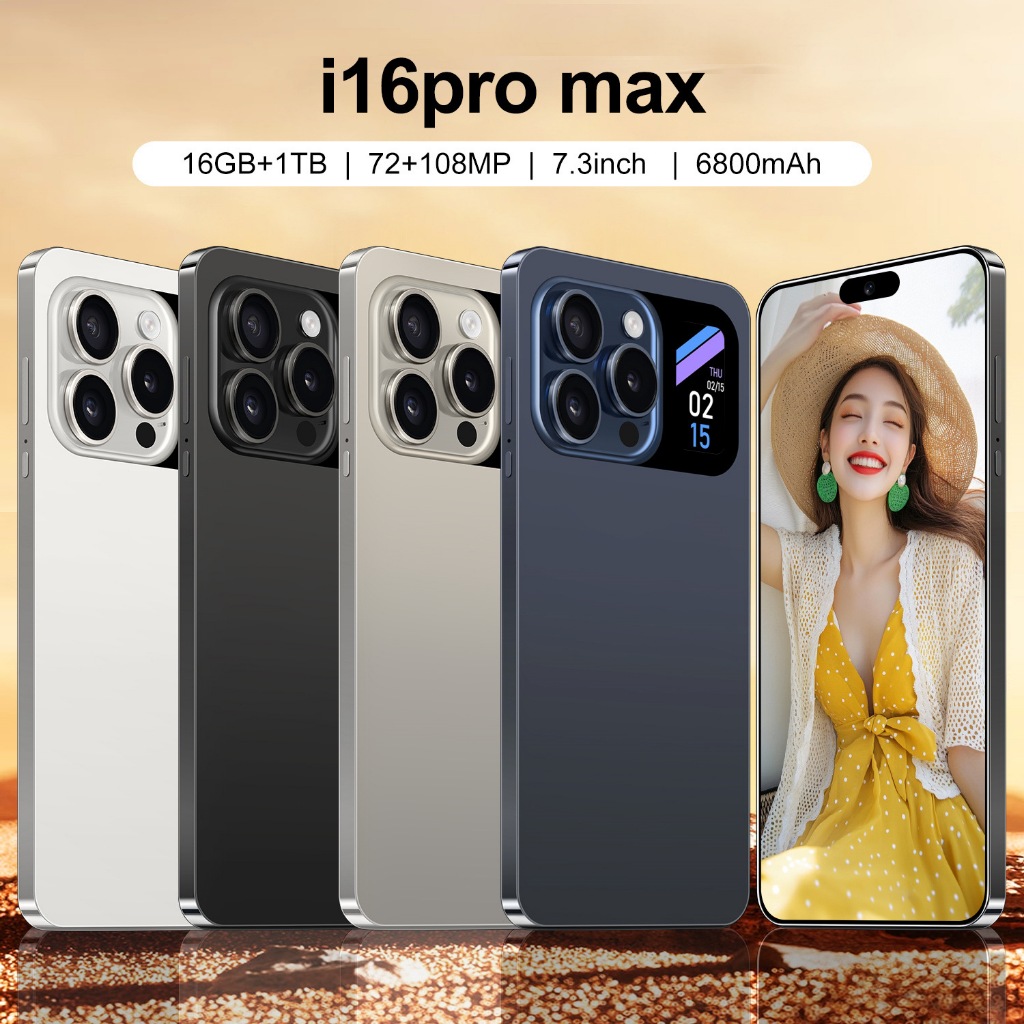 Smartphone i16 Pro Max 16G Ram 16GB+1TB 8000mAh Battery 5G 108MP Triple Camera Android 14.0 - Intern