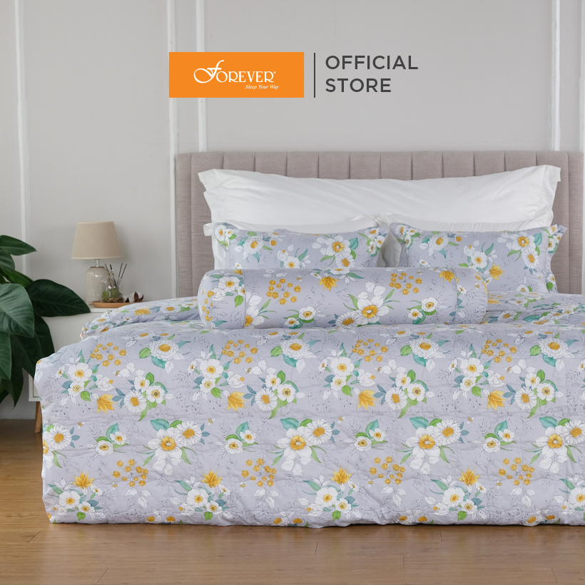 Bộ 4 món ga chần phủ Forever Common 100% Cotton thoáng mát, thấm hút nhanh (Nhiều mẫu)