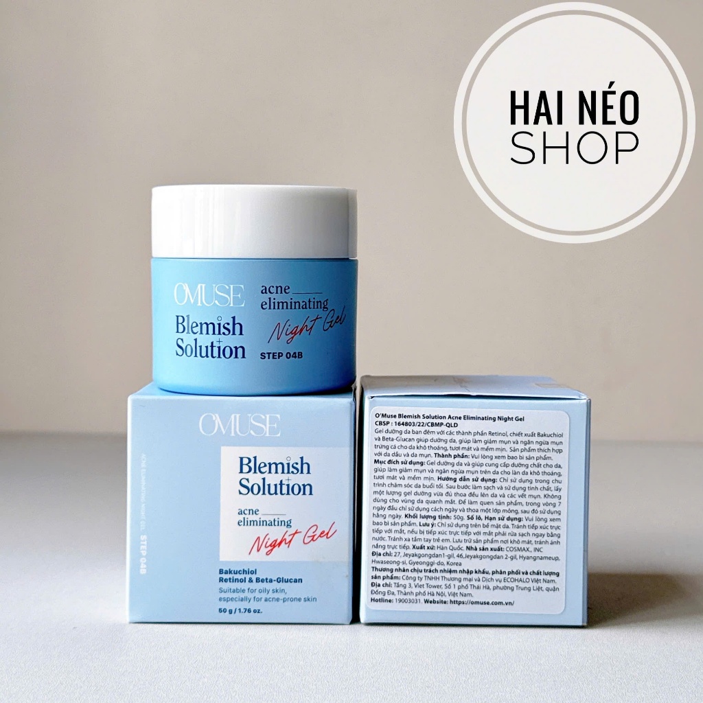 [DATE 15/8/2026] Kem dưỡng giảm mụn, mờ thâm, kiềm dầu Retinol & Bakuchiol gom cồi, bài sừng, thu nh