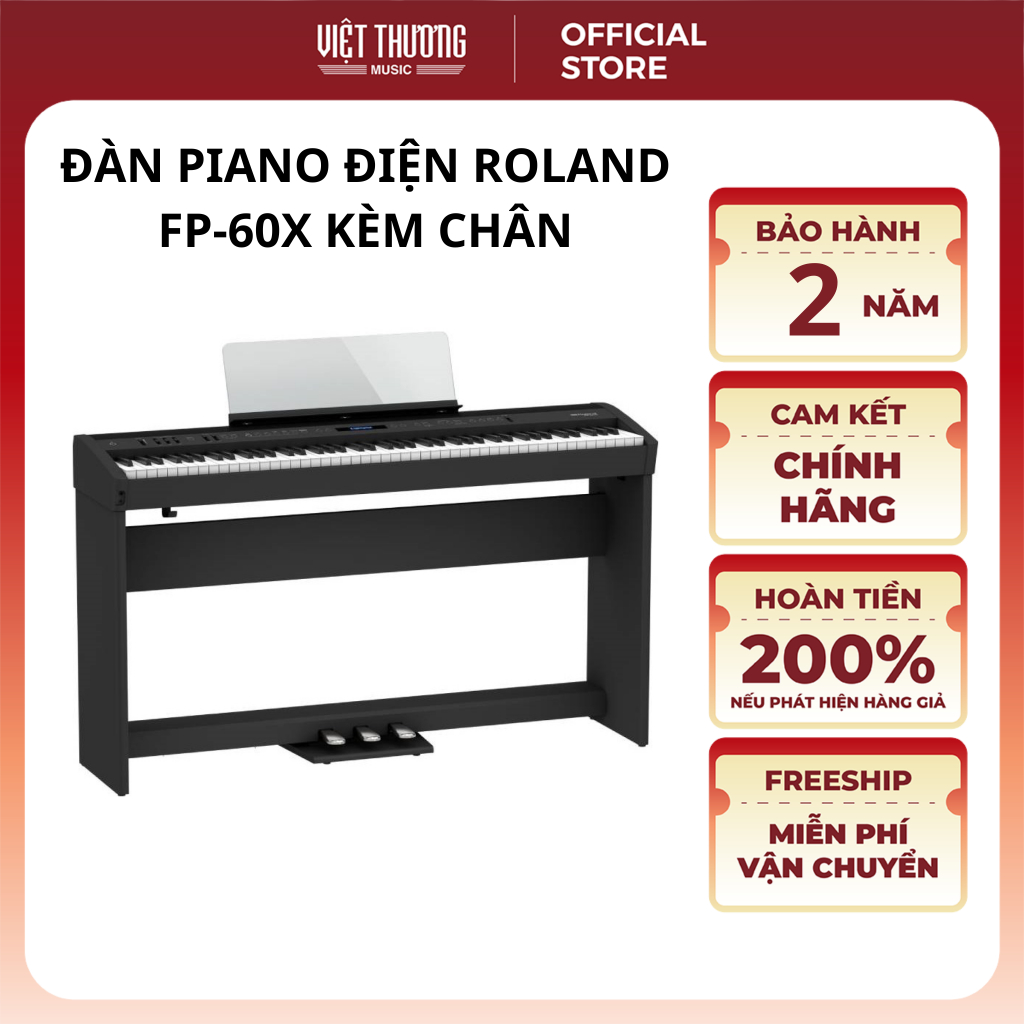Đàn Piano Điện Roland FP-60X (FP60X) Đa Dạng Âm Sắc, Kết Nối Bluetooth, Chính Hãng - Việt Thương Mus