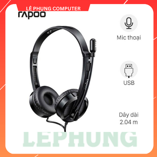 Tai nghe chụp tai có dây RAPOO H120 | Kết nối USB ,Micro đàm thoại | Bảo hành 2 năm
