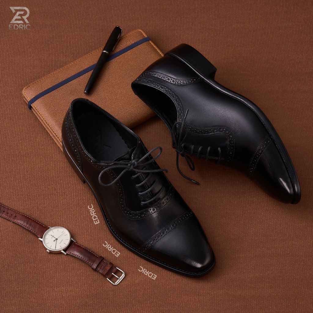 Giày da Oxford Brogues EDRIC, Giày Tây Sang Trọng Da Ý Đế Phíp Cao Cấp V02
