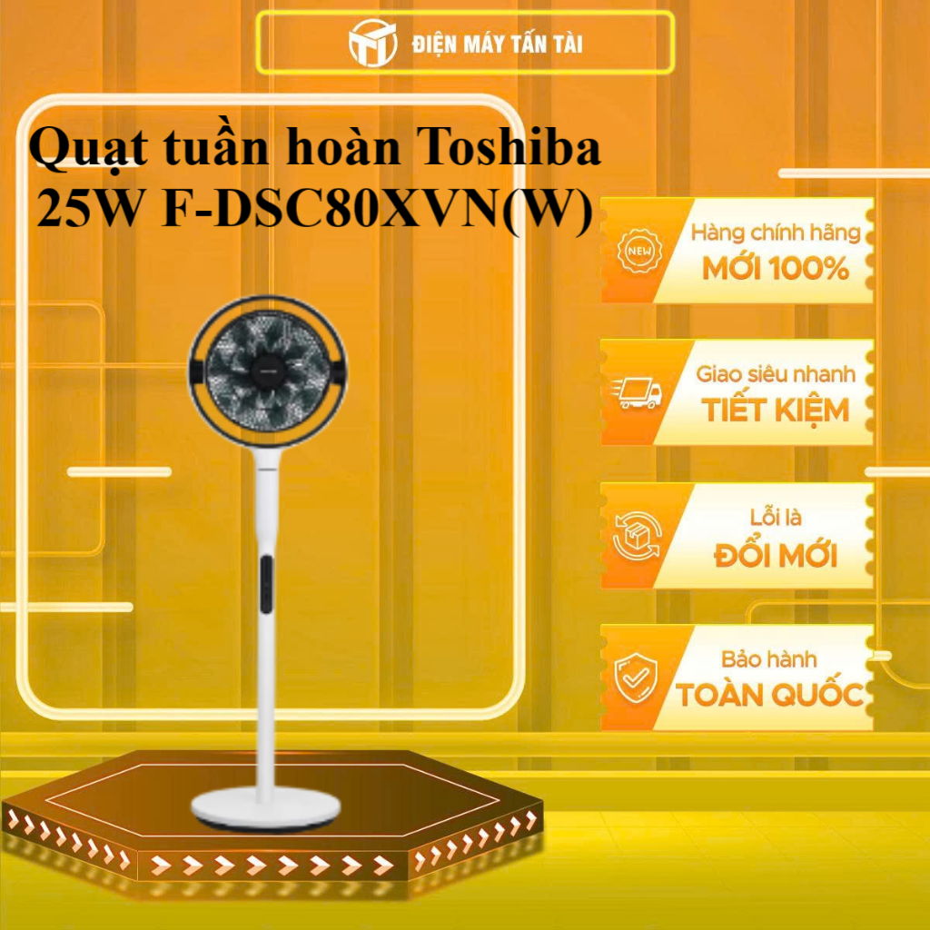 F-DSC80XVN(W) - Quạt tuần hoàn Toshiba trước 7 cánh - sau 9 cánh 25W F-DSC80XVN(W) - GIAO TOÀN QUỐC