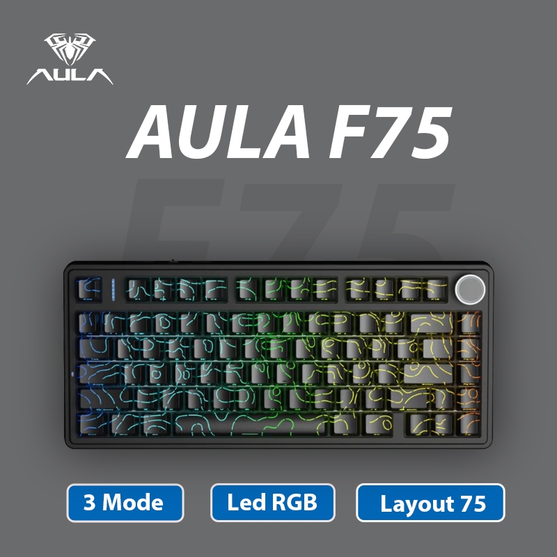 AULA F75 BÀN PHÍM CƠ GAMING 3 MODE chính hãng 24 tháng