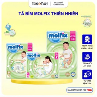  Tã Bỉm Molfix Thiên nhiên Ultra Cộng Miếng quần   dán đủ size NB74 S88 M82 L76 XL70 XXL64 
