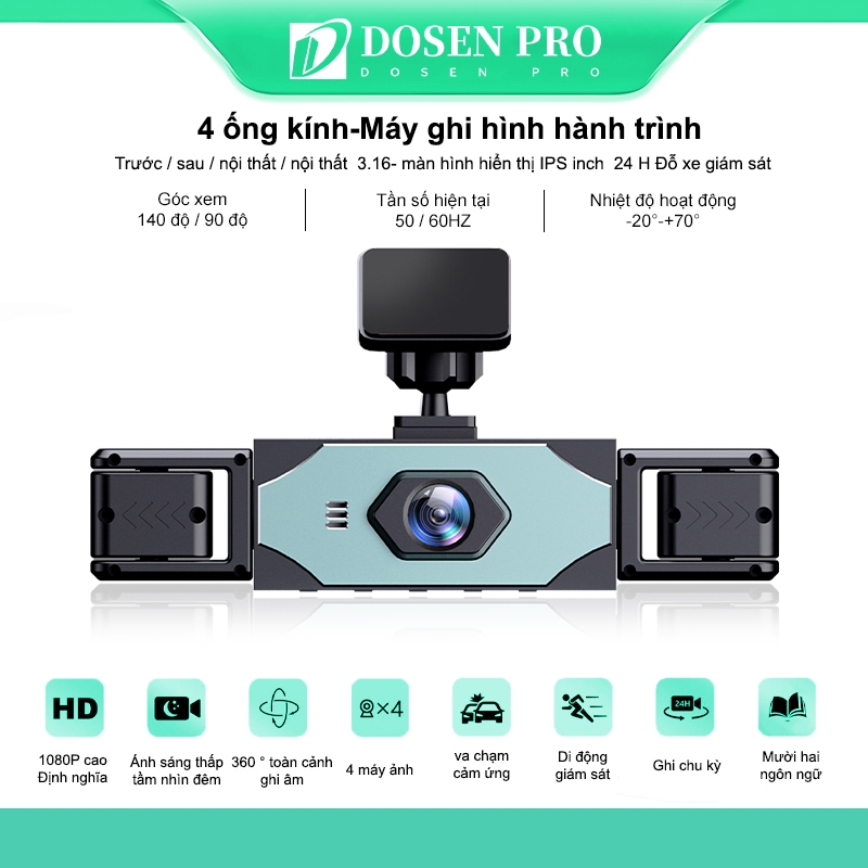 4 Máy ảnh Máy ghi hình hành trình Giám sát đỗ xe