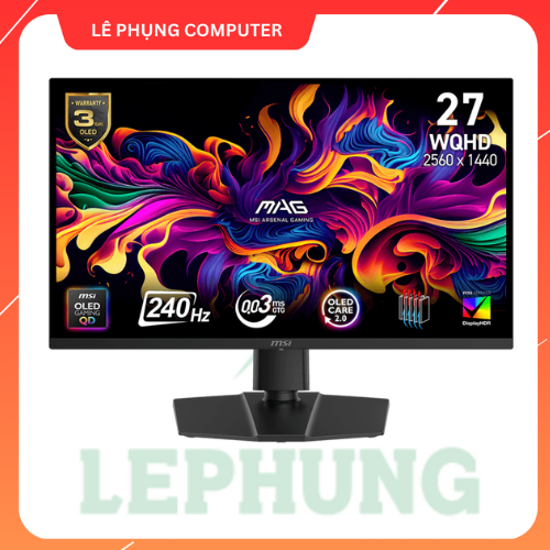 Màn hình gaming MSI MAG 273QP QD-OLED X24 26.5 inch (WQHD, QD-OLED, 240HZ, 0.03ms)- bảo hành 3 năm