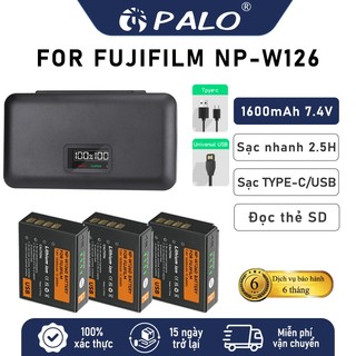PALO Pin Fujifilm NP-W126/W126S Bộ 2 Pin + Sạc Đôi W126 1200mAh cho x100v/XT30/XA7/XT200/X-A5